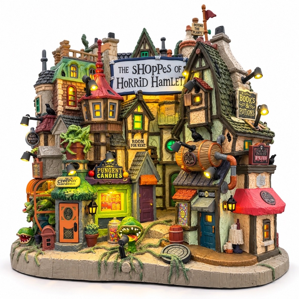Lemax Spooky Town Shoppes of Horrid Hamlet Halloween Village Building 2026 NEW
